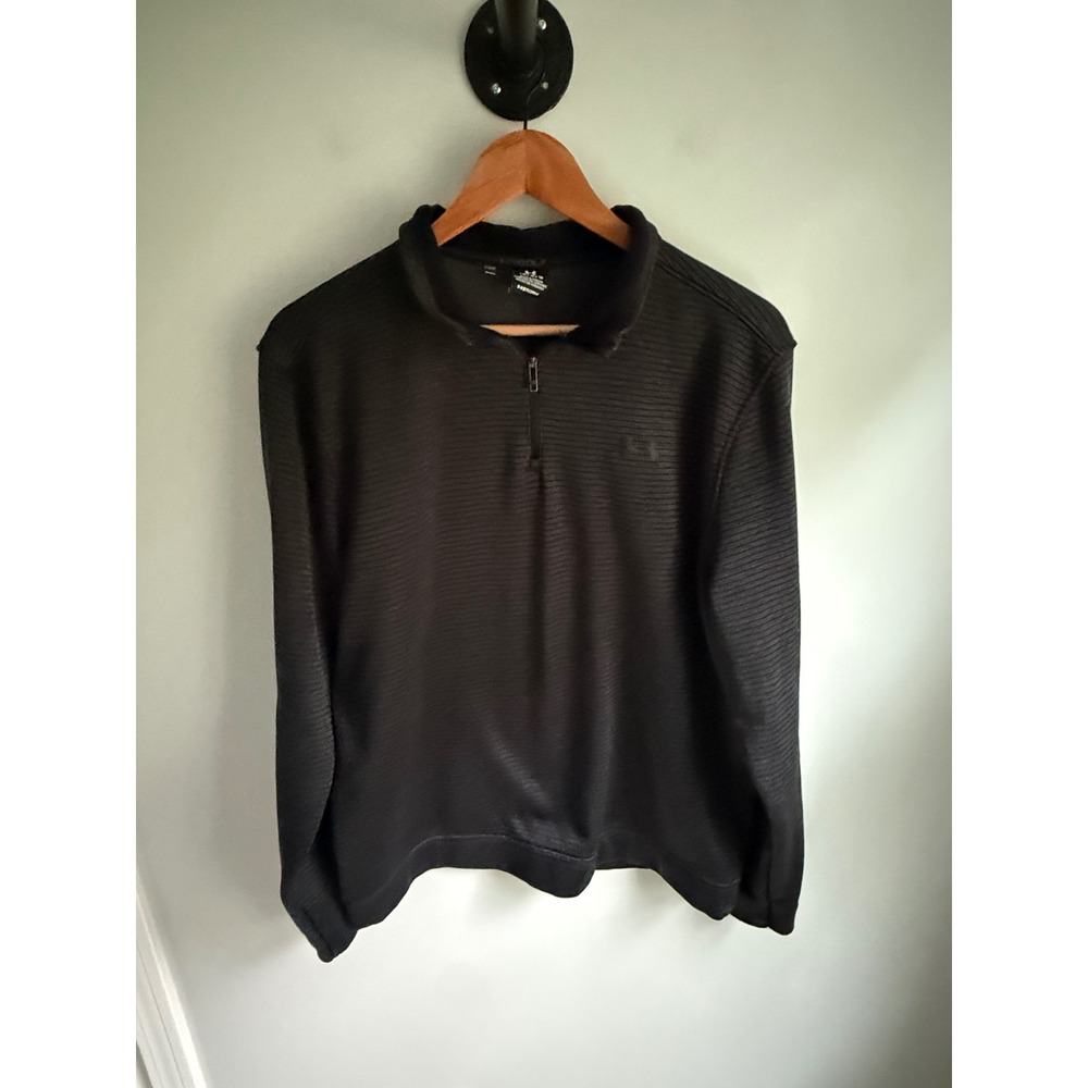 Under Armour Golf Storm Quarter Zip Pullover Mens Large Black Ribbed 1/ zip